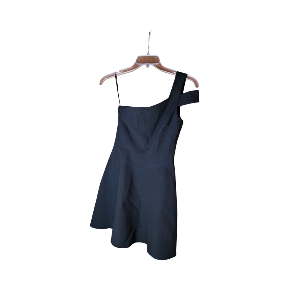 LIKELY Black One-Shoulder Fit & Flare Dress Size 2